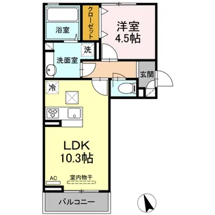 キャトルセゾン南小泉【1階】の間取り