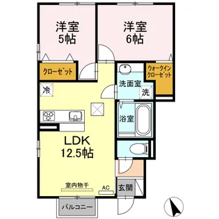 DーROOM茂庭【1階】の間取り