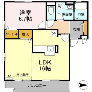 パークアベニュー Ⅰ・Ⅱ番館【2階】の間取り