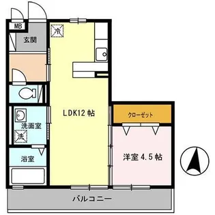 イリエール九番館【3階】の間取り