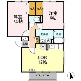トゥインクル東中田【2階】の間取り