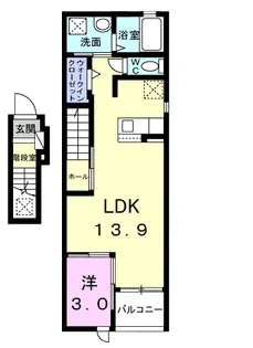 ビューシティ泉 Ⅱ【2階】の間取り