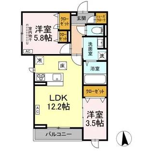 フィオレンテ 長町南【3階】の間取り