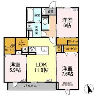 FORENA荒井【3階】の間取り