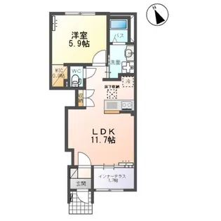 クレストコートⅡ【1階】の間取り