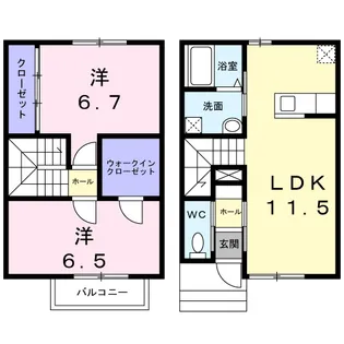 カーサソレアードA【1階】の間取り