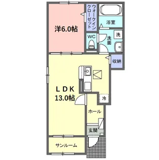 サニーセトル拾弐号館【1階】の間取り