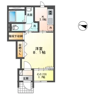 エスポワール六丁の目【1階】の間取り