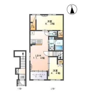 シェトワⅡ【2階】の間取り