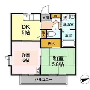 ヒルサイドテラス A棟【201号室】の間取り