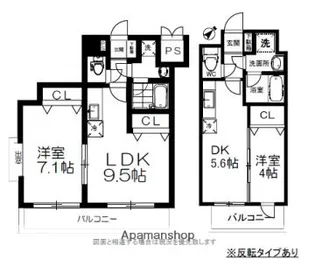 宮城県仙台市青葉区子平町【マンション】の間取り