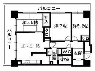 レジディアタワー仙台【8階】の間取り