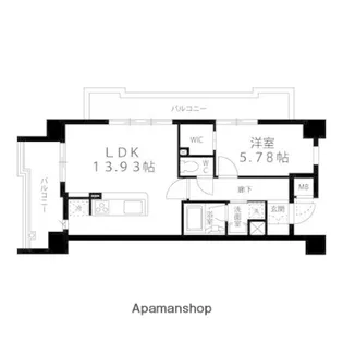 アルページュ市名坂【604号室】の間取り