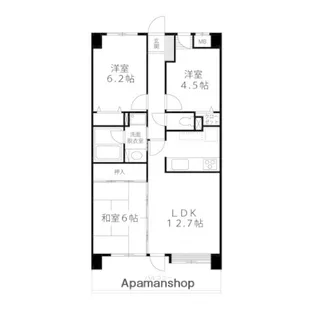 コンフォート八乙女Ⅱ【102号室】の間取り