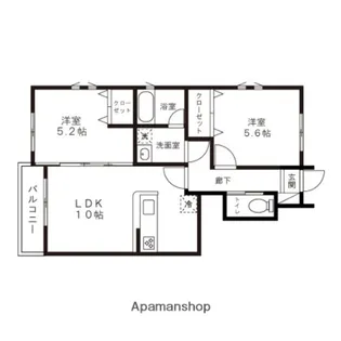 セレーナ【102号室】の間取り