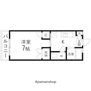 アーバンエイト【102号室】の間取り
