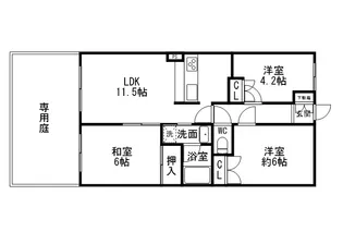ナイスアーバン泉中央【1階】の間取り