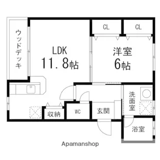 アメニティコート【102号室】の間取り