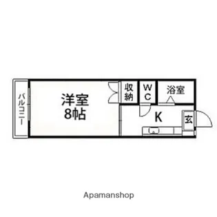 グランドハイツ富ヶ丘Ⅰ【102号室】の間取り