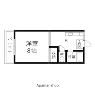 ファウンテン幸74D【205号室】の間取り