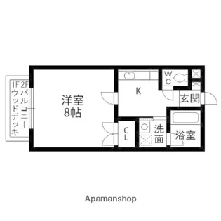 セジュール鹿島【202号室】の間取り