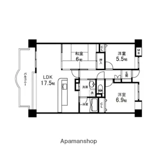 マーブルシャトー泉中央【402号室】の間取り