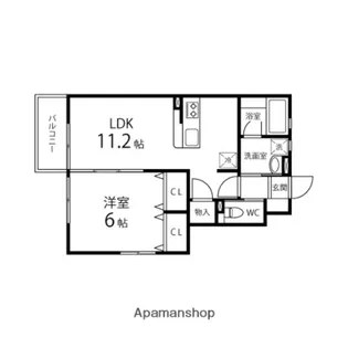 コンフォート吉岡Ⅲ【101号室】の間取り