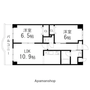 レインボーパレス泉【602号室】の間取り