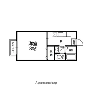 ハウスキムラ山の寺【202号室】の間取り