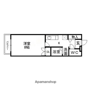コンフォート国見【203号室】の間取り