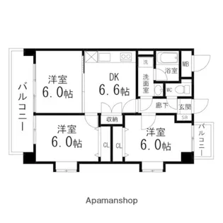 セトルタウンⅢ番館【506号室】の間取り