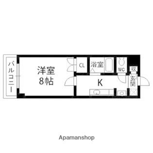 バーシティハウス市名坂【505号室】の間取り