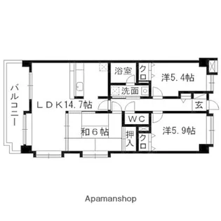 コスモ茉莉【101号室】の間取り