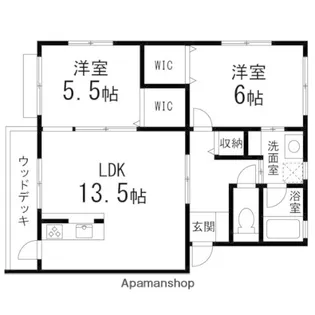 ウッディランド弐番館【105号室】の間取り