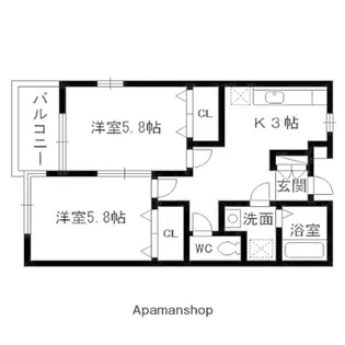 パレスハッピー1【201号室】の間取り