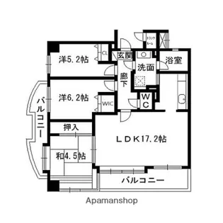 アルティレット泉中央【203号室】の間取り