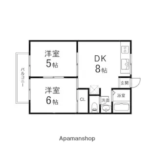 ハイツSK【102号室】の間取り