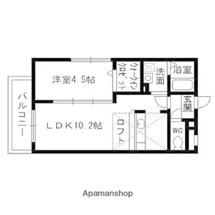 ハーティア泉中央【203号室】の間取り