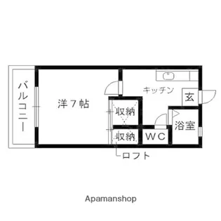 1Kの間取り画像