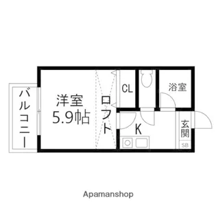 モントレー台原【102号室】の間取り