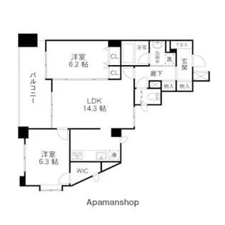 ロイヤルプラザ泉中央【401号室】の間取り