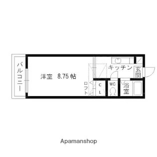 SUN HEIGHTS 泉【202号室】の間取り