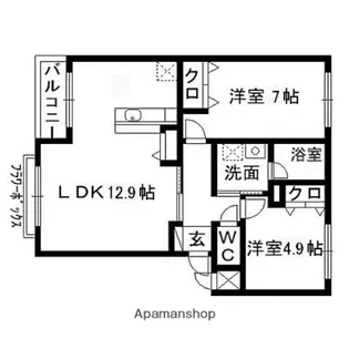 ブライトコートⅡ【302号室】の間取り