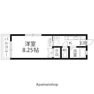 カーササザンノース【104号室】の間取り