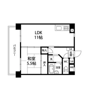 ロイヤルシティ大和【302号室】の間取り