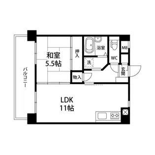 ロイヤルシティ大和【301号室】の間取り