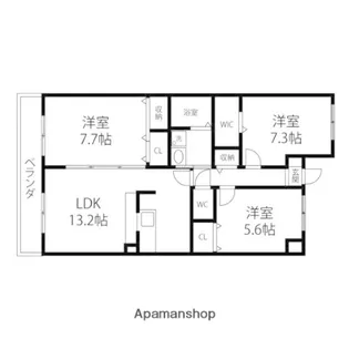 カメリア・ヒルズ中山台【4階】の間取り