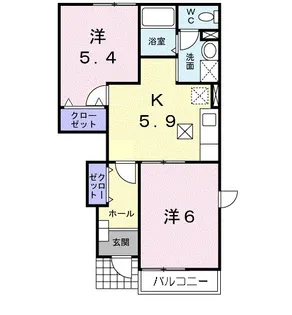 ソレイユ21B【1階】の間取り