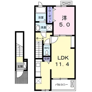ソレアード西勝山【2階】の間取り