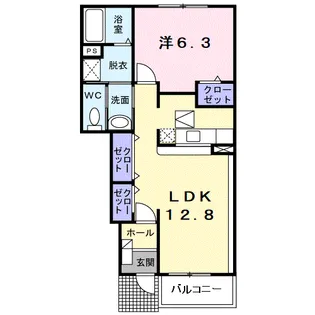 グランメール大善Ⅱ B【1階】の間取り